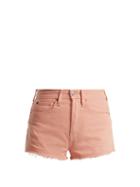 Matchesfashion.com Re/done Originals - The Short Raw Hem Denim Shorts - Womens - Pink