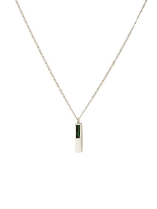 Tom Wood - Malachite Sterling Silver Pendant Necklace - Mens - Silver