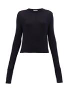 Matchesfashion.com Jil Sander - Exaggerated Sleeves Wool Sweater - Womens - Dark Navy