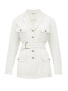 Matchesfashion.com William Vintage - Alaa 1990 Twill Safari Jacket - Womens - White