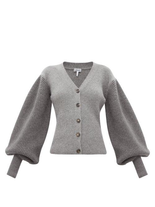 Matchesfashion.com Loewe - Balloon-sleeve Wool Sweater - Womens - Grey