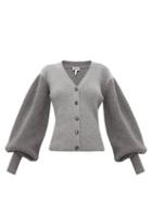 Matchesfashion.com Loewe - Balloon-sleeve Wool Sweater - Womens - Grey