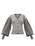 Matchesfashion.com Loewe - Balloon-sleeve Wool Sweater - Womens - Grey