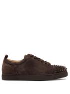 Matchesfashion.com Christian Louboutin - Louis Junior Suede Low Top Trainers - Mens - Black Brown
