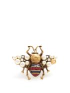 Gucci Bee Crystal And Faux-pearl Embellished Ring
