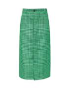 Matchesfashion.com Balenciaga - High-rise Houndstooth Pencil Skirt - Womens - Green