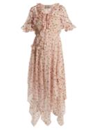 Preen By Thornton Bregazzi Flora Peony-print Silk-chiffon Dress