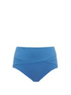 Matchesfashion.com Marysia - Lehi Panelled High-rise Bikini Briefs - Womens - Blue