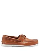 Mens Shoes Quoddy - Downeast Leather Boat Shoes - Mens - Brown White