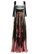Matchesfashion.com Elie Saab - Abstract Print Crepe Gown - Womens - Multi
