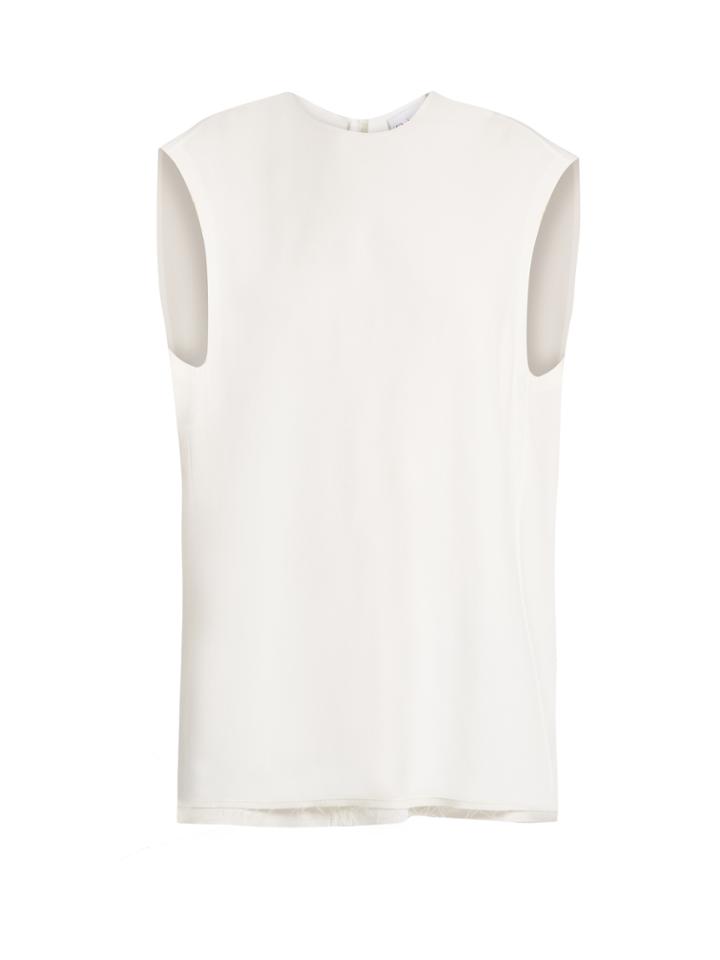 Raey Raw-edge Sleeveless Crepe Top
