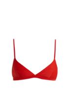 Matchesfashion.com Matteau - The Tri Crop Triangle Bikini Top - Womens - Red