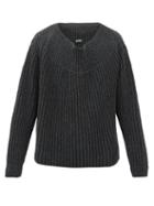 Matchesfashion.com Raf Simons - Oversized Boat-neck Ribbed Sweater - Mens - Dark Grey