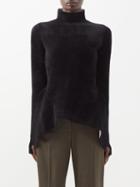 Proenza Schouler - Peplum-hem Knitted Top - Womens - Black White