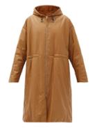 Matchesfashion.com Joseph - Cocon Hooded Padded Leather Coat - Womens - Camel