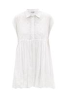 Matchesfashion.com Juliet Dunn - Hand-embroidered Cotton Mini Shirt Dress - Womens - White