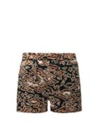 Matchesfashion.com Edward Crutchley - Cloud-print Silk-satin Shorts - Mens - Black Multi