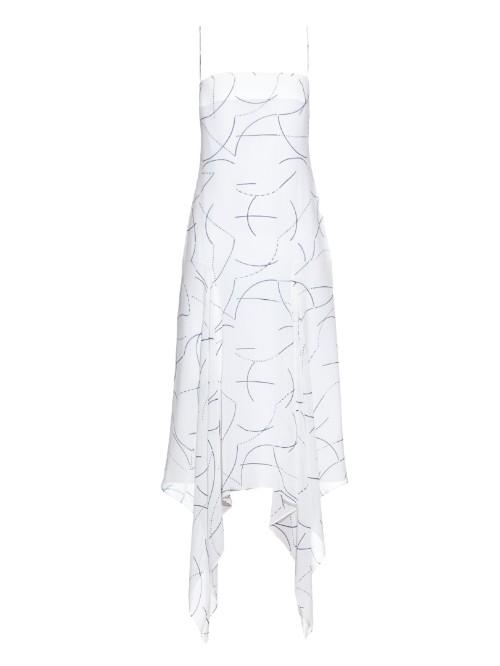 Dion Lee Line Map-print Silk Dress