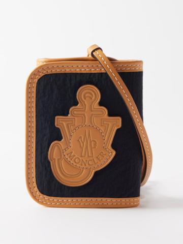 1 Moncler Jw Anderson - Logo-patch Canvas Bi-fold Wallet - Mens - Navy Multi