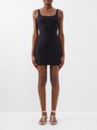 Versace - Greca-jacquard Square-neckline Jersey Mini Dress - Womens - Black