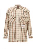 Mihara Yasuhiro - Oversized Splice-check Cotton-flannel Shirt - Mens - White