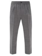 Matchesfashion.com Ami - Cropped Elasticated-waist Wool Trousers - Mens - Grey