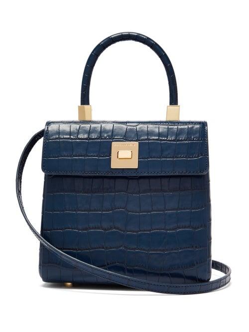 Matchesfashion.com Sparrows Weave - The Classic Crocodile-effect Leather Bag - Womens - Navy Multi