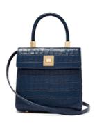 Matchesfashion.com Sparrows Weave - The Classic Crocodile-effect Leather Bag - Womens - Navy Multi