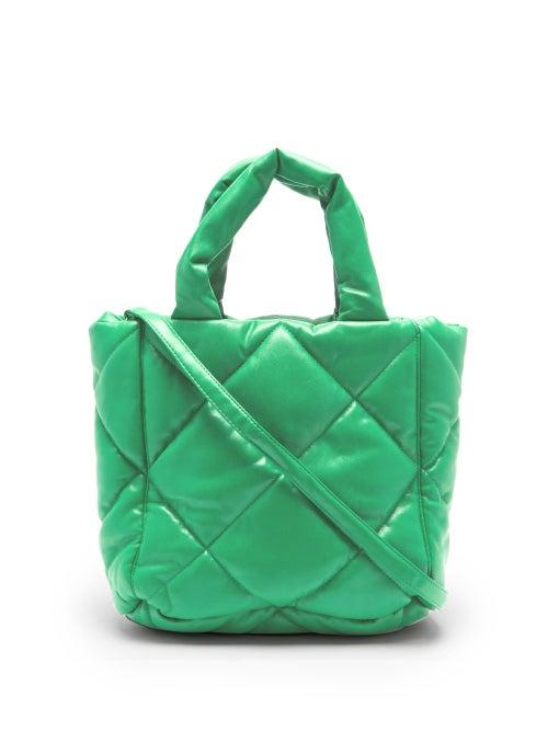 Matchesfashion.com Stand Studio - Rosanne Mini Quilted Faux-leather Tote Bag - Womens - Green