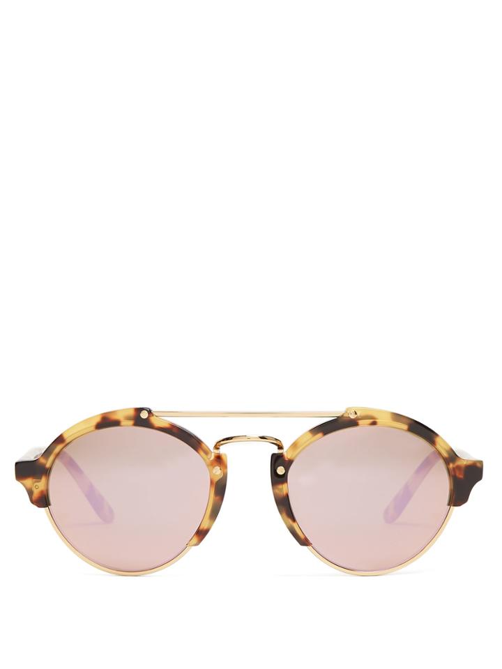 Illesteva Milan Ii Round-frame Aviator Sunglasses