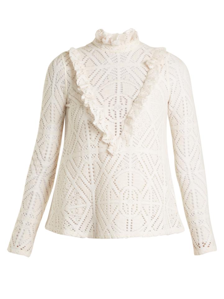 See By Chloé High-neck Crochet-effect Blouse