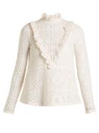 See By Chloé High-neck Crochet-effect Blouse