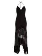 Diane Von Furstenberg V-neck Fringed Lace Gown