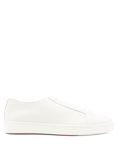 Matchesfashion.com Santoni - Cleanic Grained-leather Trainers - Mens - White