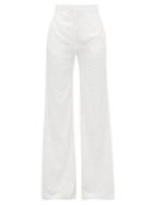 Matchesfashion.com Halpern - Sequinned Wide-leg Trousers - Womens - White