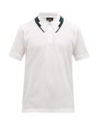 Matchesfashion.com Dunhill - Tipped Collar Cotton Piqu Polo Shirt - Mens - White