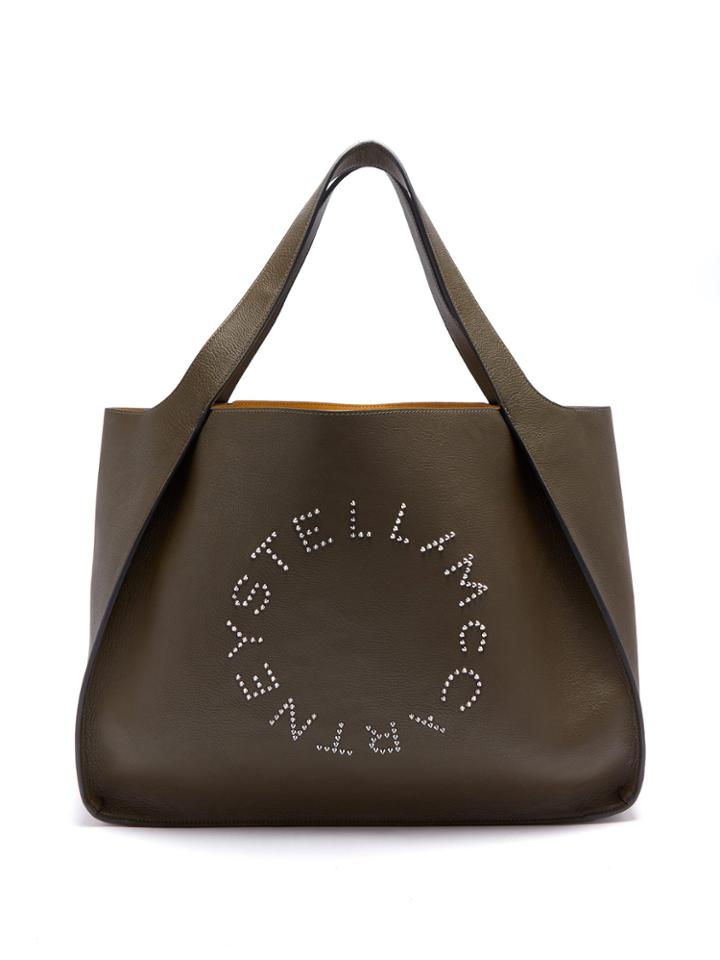 Stella Mccartney Stella Studded Logo Faux-leather Tote Bag