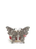 Matchesfashion.com Gucci - Crystal Embellished Butterfly Elastic Belt - Womens - White