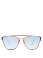 Matchesfashion.com Le Specs - Herstory Square Frame Sunglasses - Womens - Nude