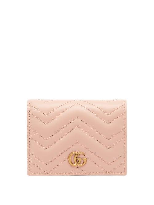Matchesfashion.com Gucci - Marmont Quilted-leather Bi-fold Wallet - Womens - Light Pink