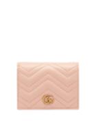 Matchesfashion.com Gucci - Marmont Quilted-leather Bi-fold Wallet - Womens - Light Pink