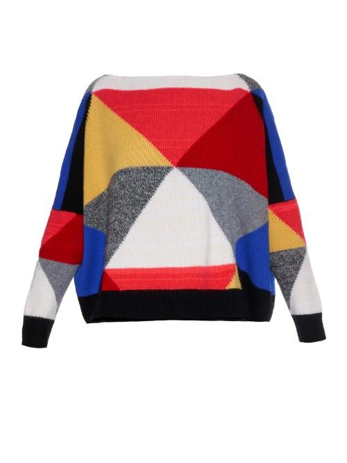 Esk Colour-block Cashmere-knit Sweater