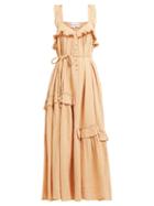 Matchesfashion.com Apiece Apart - Lypie Ruffled Cotton Maxi Dress - Womens - Light Pink