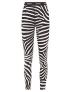 Matchesfashion.com Vetements - Logo-waistband Zebra-print Leggings - Womens - White Black