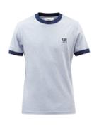 Ami - Logo-embroidered Cotton-jersey T-shirt - Mens - Light Blue