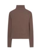 Lemaire - High-neck Jersey Long-sleeved Top - Womens - Brown