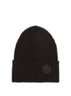 Matchesfashion.com Ruslan Baginskiy - Logo-embroidered Wool-blend Beanie Hat - Womens - Black