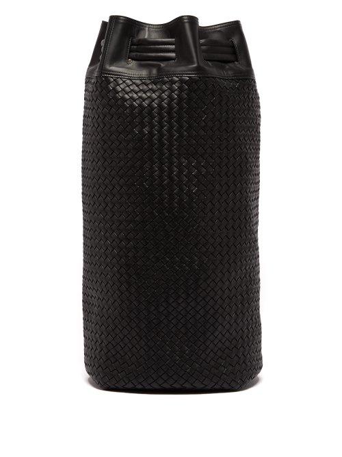 Matchesfashion.com Bottega Veneta - Intrecciato Woven Leather Holdall - Mens - Black