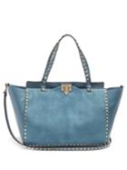 Valentino Rockstud Suede And Leather Tote