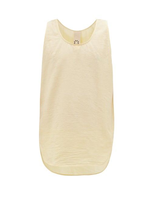 Matchesfashion.com Marrakshi Life - Curved-hem Cotton-blend Tank Top - Mens - Yellow